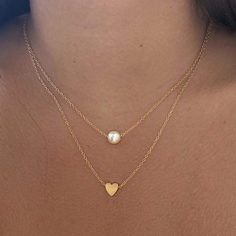 

Faux Pearl & Star Layered Necklace, Gold