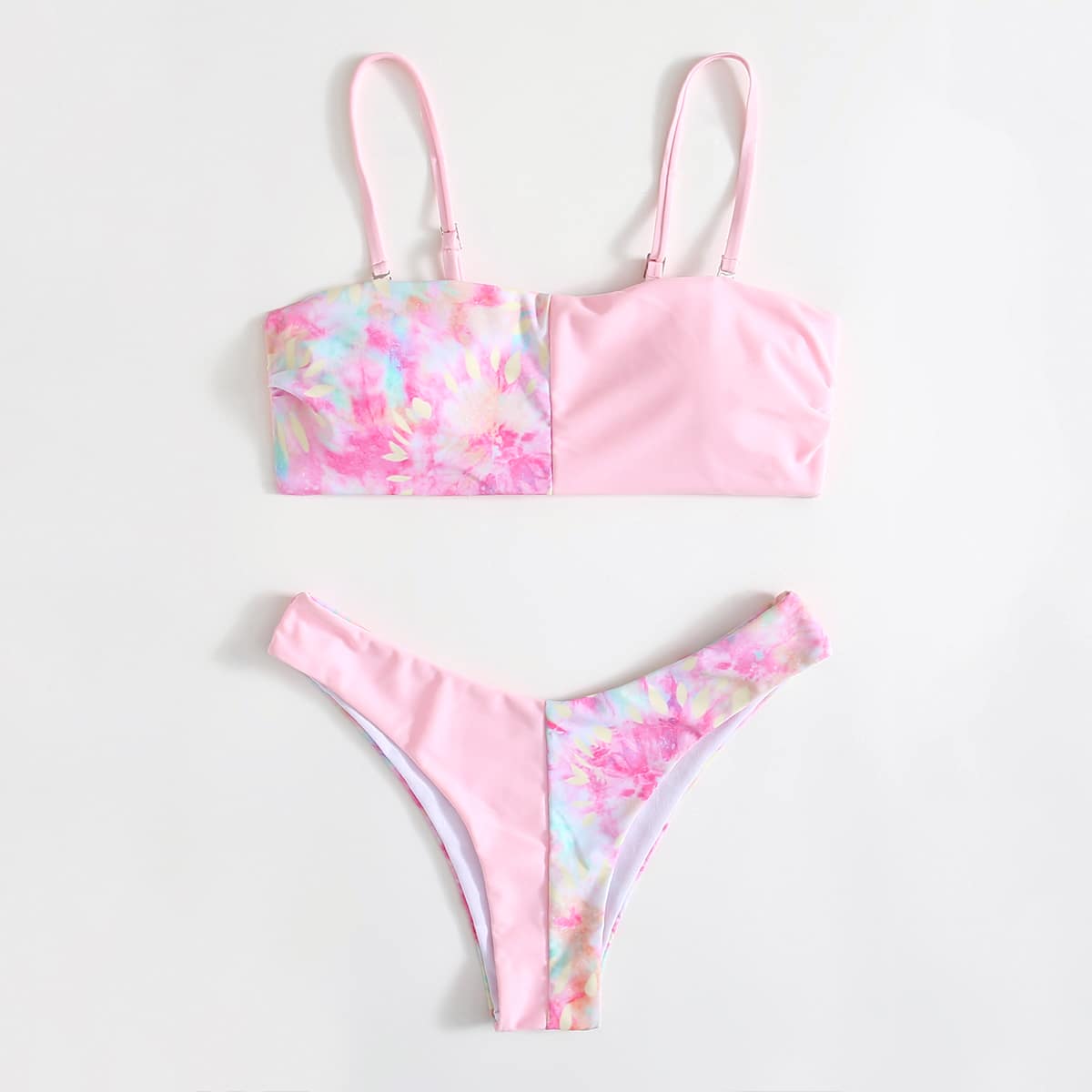 

Tie Dye Spliced Bikini Swimsuit, Multicolor