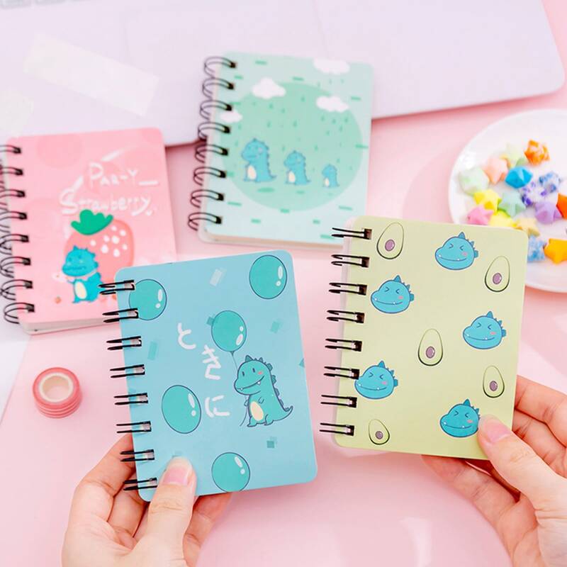 

1pack Dinosaur Print Cover Random Notebook, Multicolor