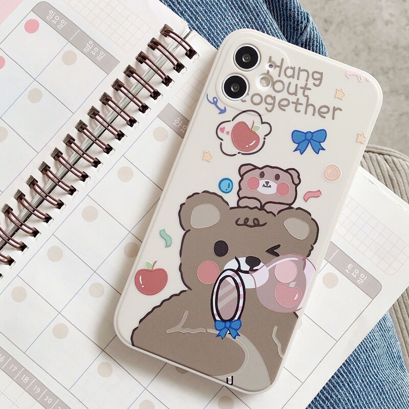 

Cartoon Bear iPhone Case, Beige