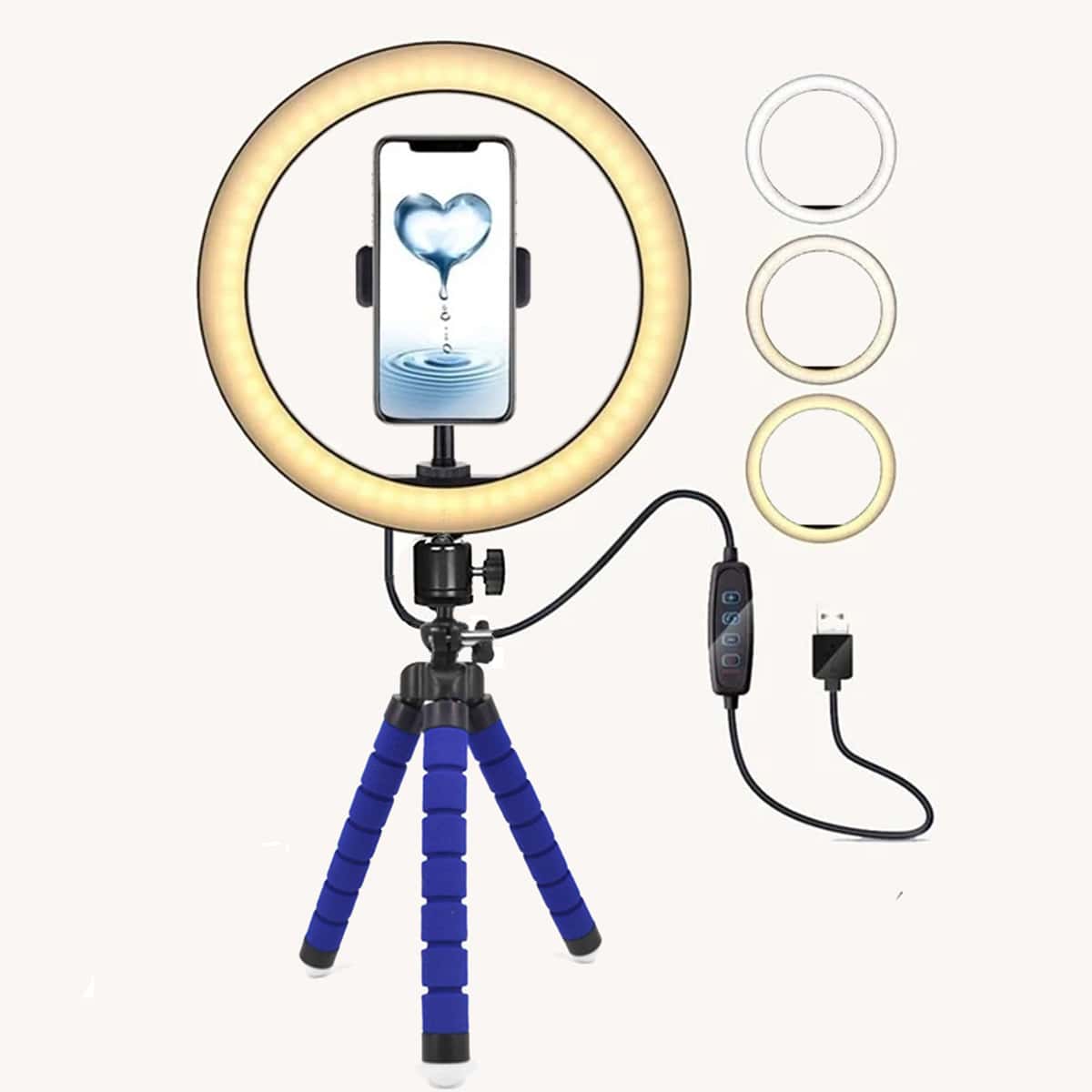 

Adjustable Ring Light With Tripod Stand, Blue