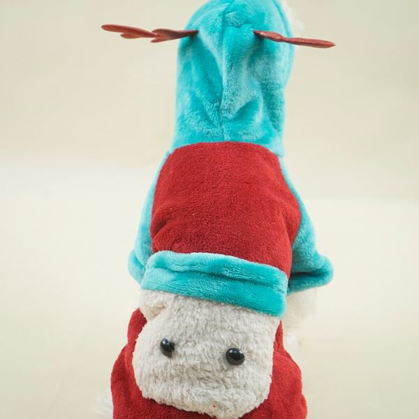 

Antler Detail Plush Dog Jumpsuit, Multicolor