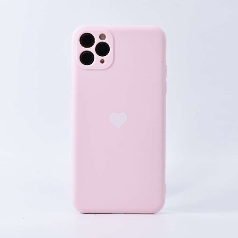 

Heart Print iPhone Case, Baby pink