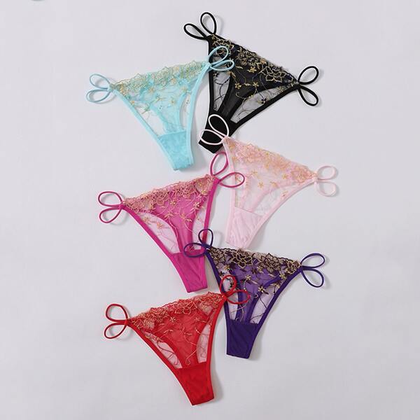 

6pack Floral Lace Thong Set, Multicolor