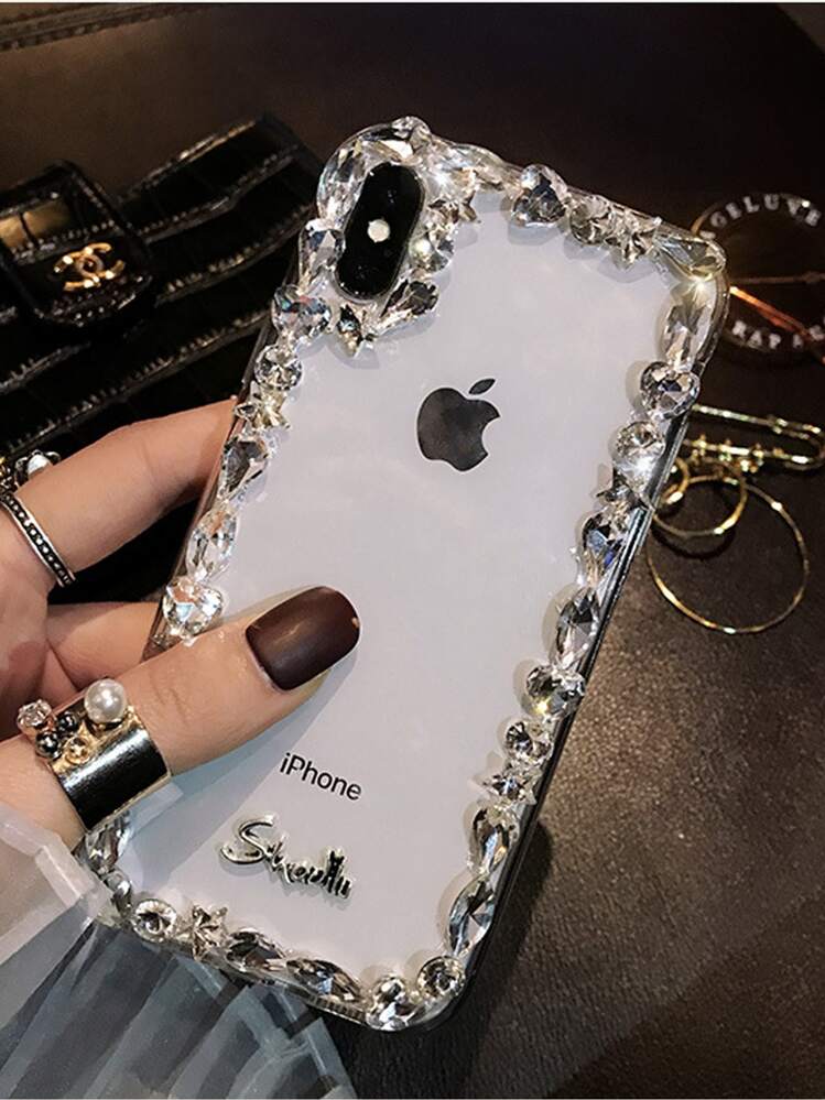 ラインストーンデコレーション クリア iPhone用 ケース | SHEIN JAPAN
