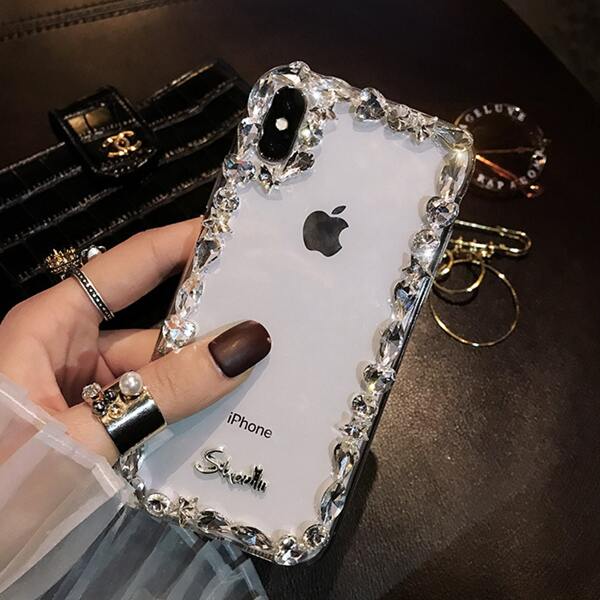 

Rhinestone Decor Clear iPhone Case
