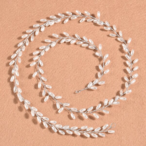 

Faux Pearl Decor Hair Accessory, Silver