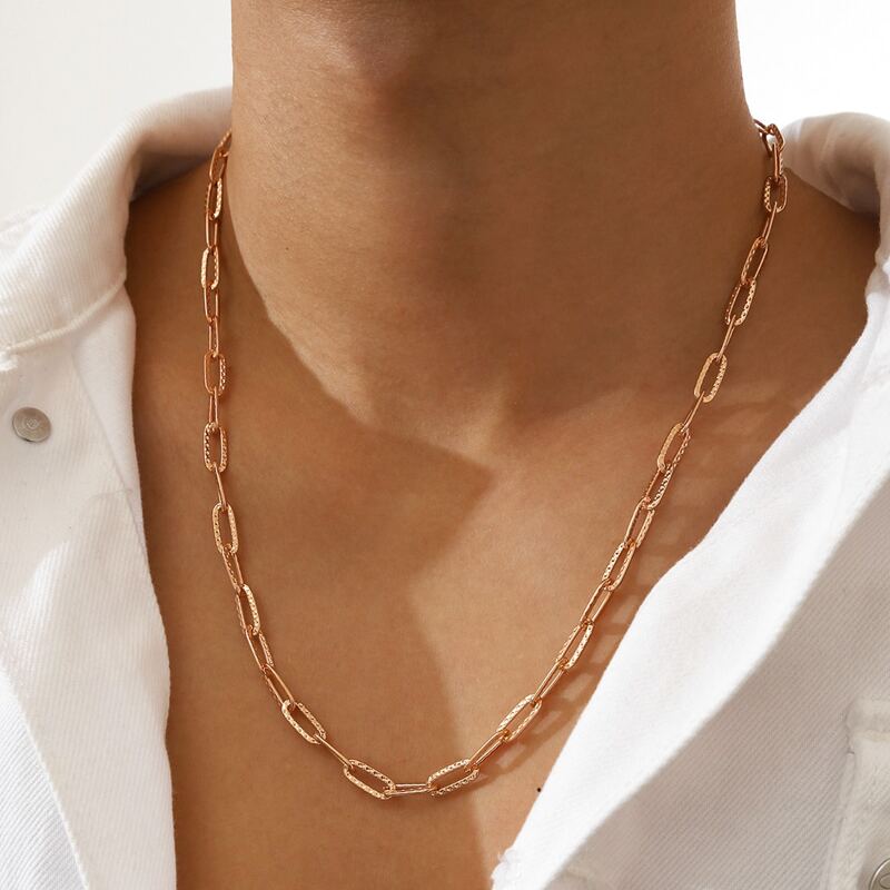 

Guys Simple Chain Necklace, Gold