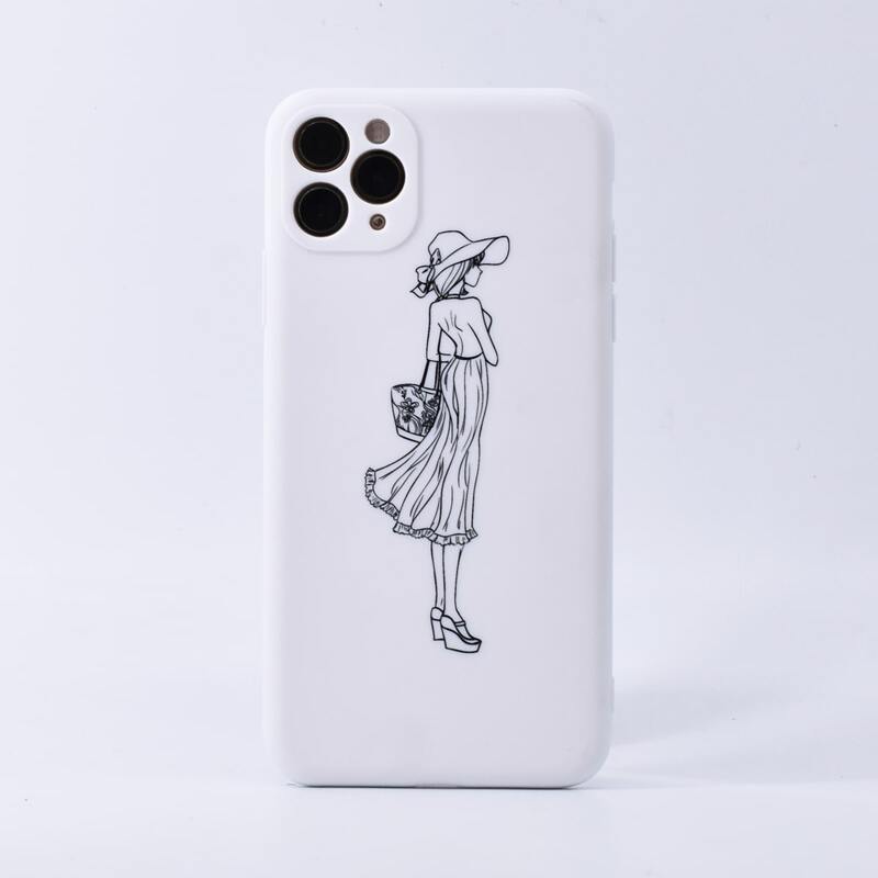 

Girl Print iPhone Case, White