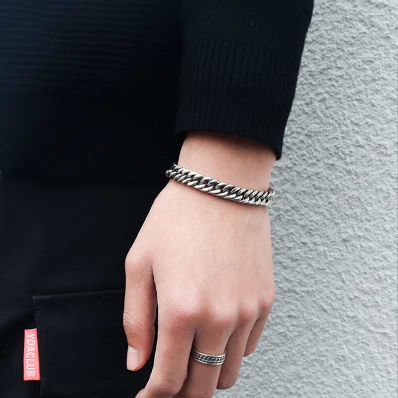 

Guys Simple Chain Bracelet, Silver