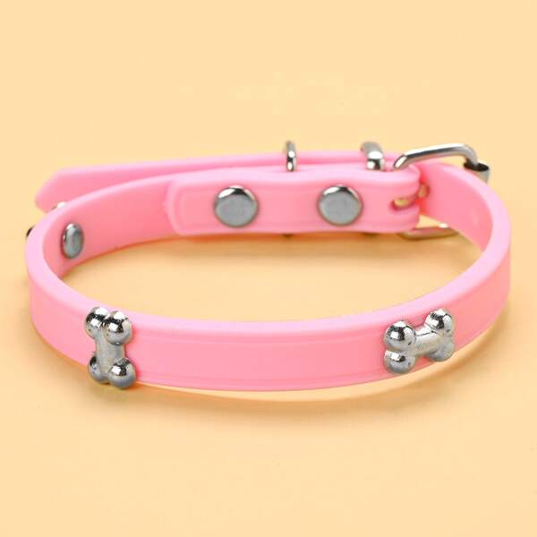 

Bone Detail Cat Collar, Pink