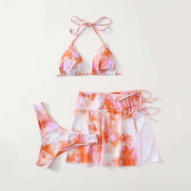 

Tie Dye Bikini Swimsuit & Beach Skirt, Multicolor