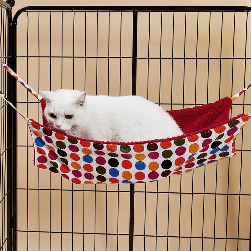 

Dot Print Plush Cat Hanging Basket, Multicolor
