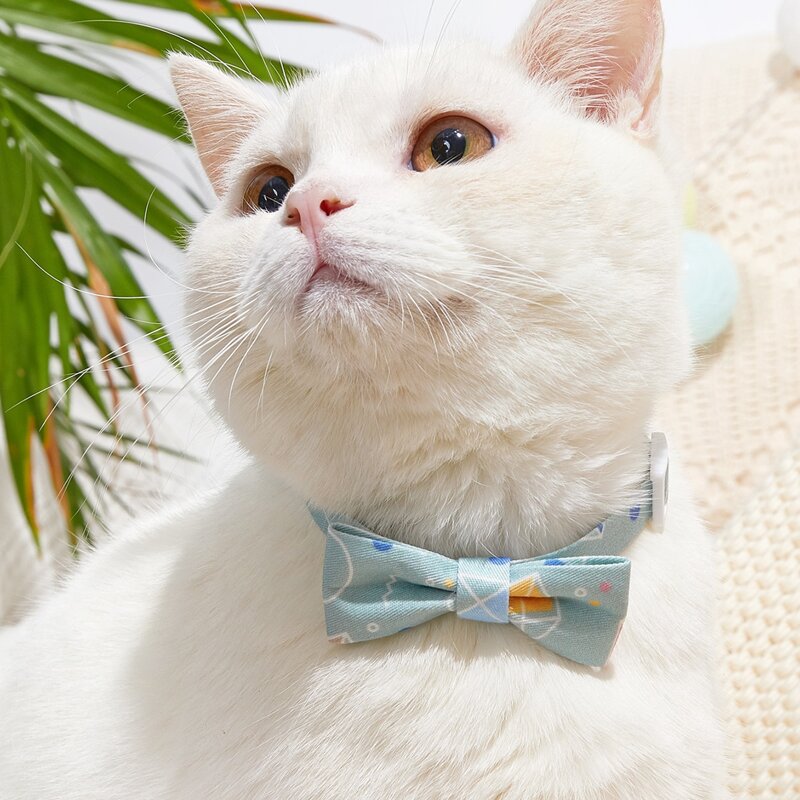 

1pc Geometric Pattern Cat Bow Tie, Blue