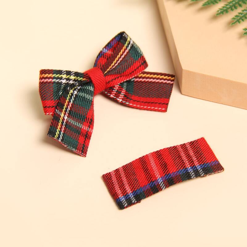 

2pcs Plaid Hair Clip, Multicolor