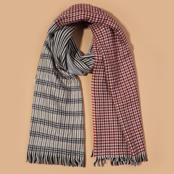 

Raw Hem Plaid Scarf, Multicolor