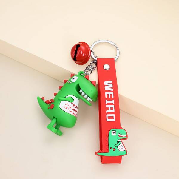 

Cartoon Dinosaur Charm Keychain, Green
