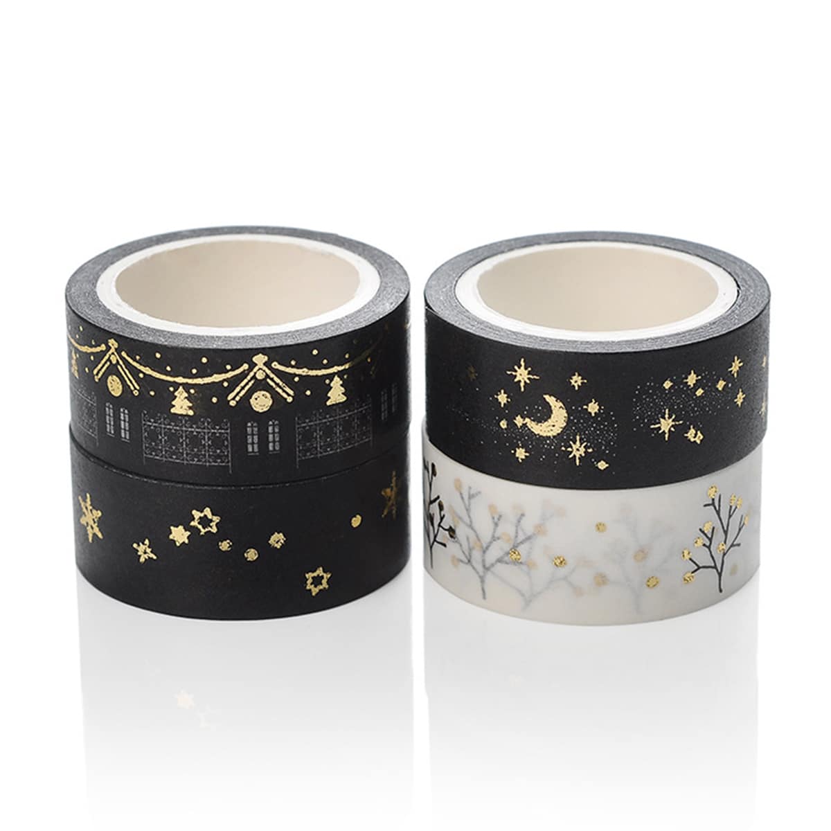 

2rolls Random Glitter Decorative Tape, Black and white