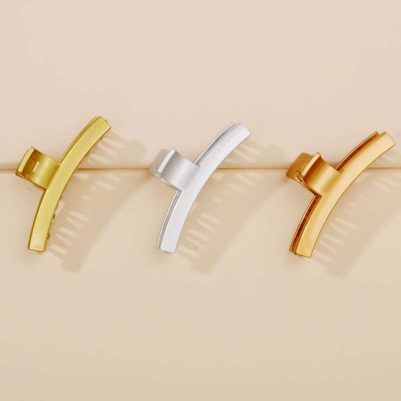 

3pcs Minimalist Hair Claw, Multicolor