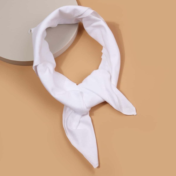

Simple Plain Bandana, White
