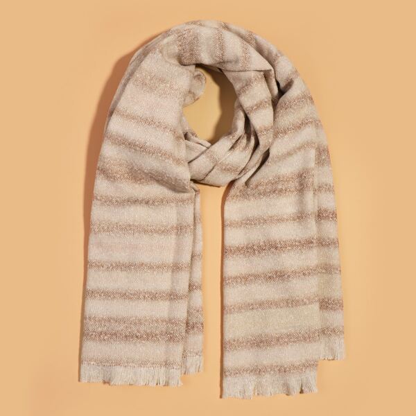 

Raw Hem Striped Scarf, Multicolor