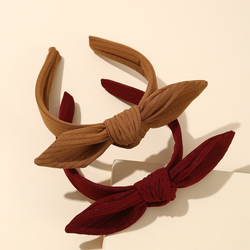

2pcs Bow Decor Hair Hoop, Multicolor