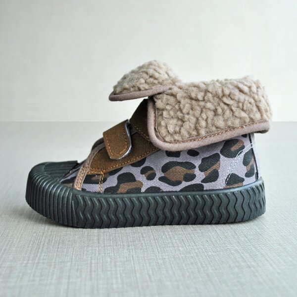 

Toddler Girls Leopard Velcro Strap Warm Boots, Purple