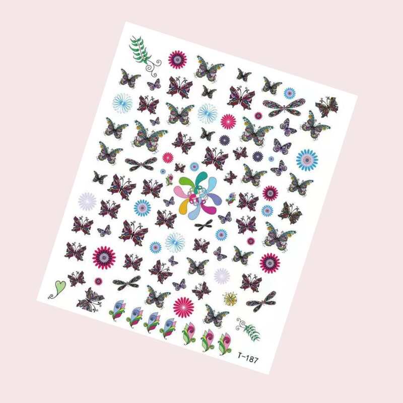 

1sheet Butterfly Nail Art Sticker, Multicolor