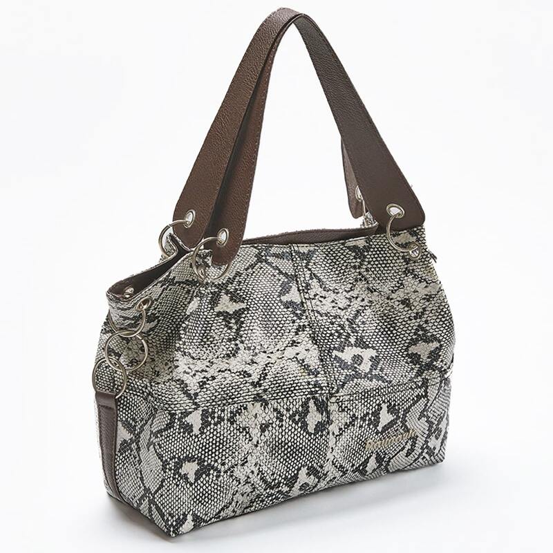 

Ring Decor Snakeskin Tote Bag, Multicolor
