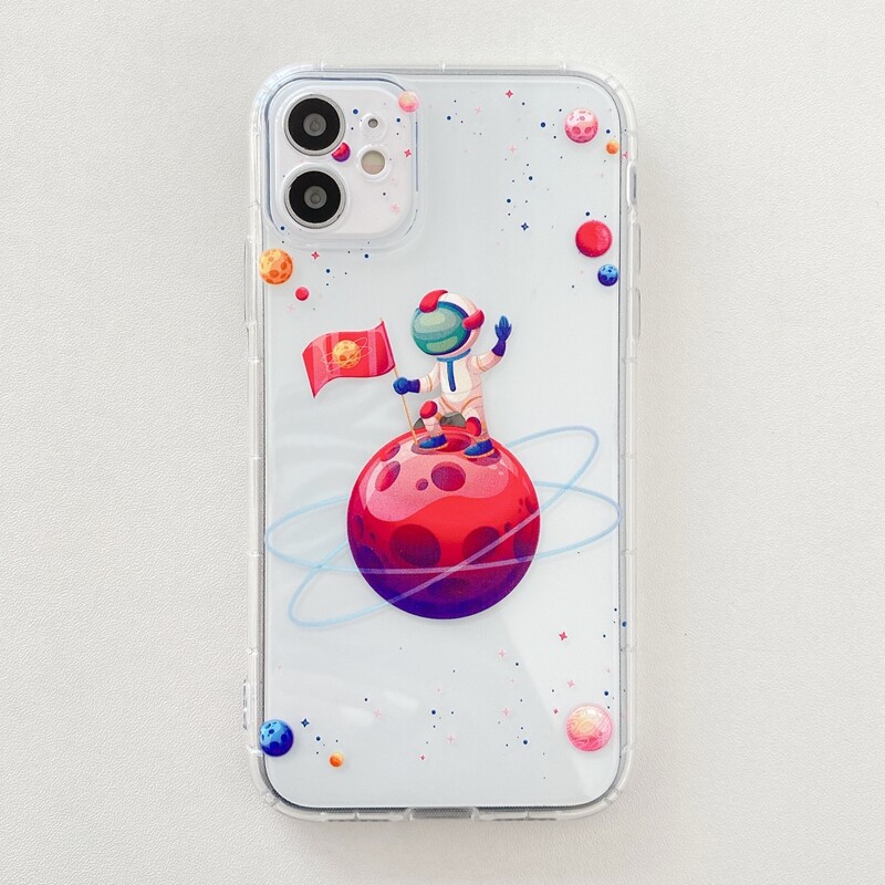 

Astronaut & Galaxy iPhone Case, Clear