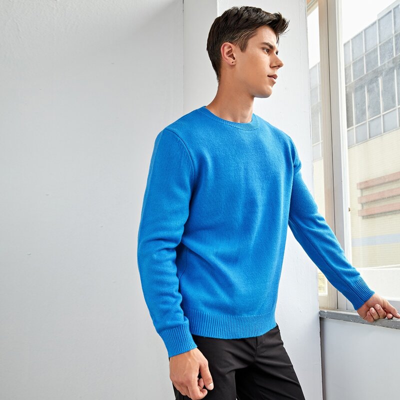 

Guys Solid Sweater, Blue bright