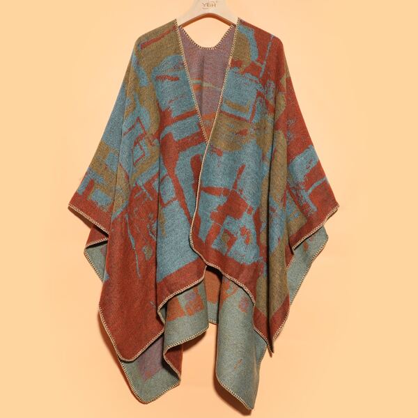 

Graphic Shawl Scarf, Multicolor