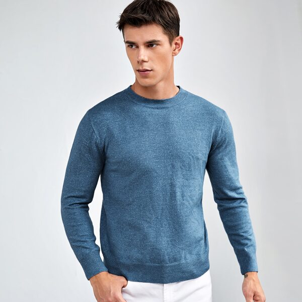 

Men Solid Sweater, Dusty blue