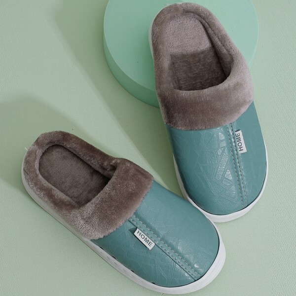 

Faux Fur Lined Slippers, Green