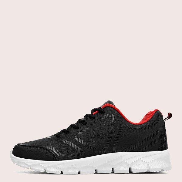 

Men Lace Up Front Low Top Sneakers, Black