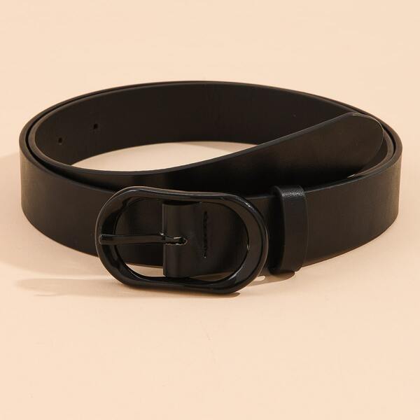 

Oval Buckle Belt, Black