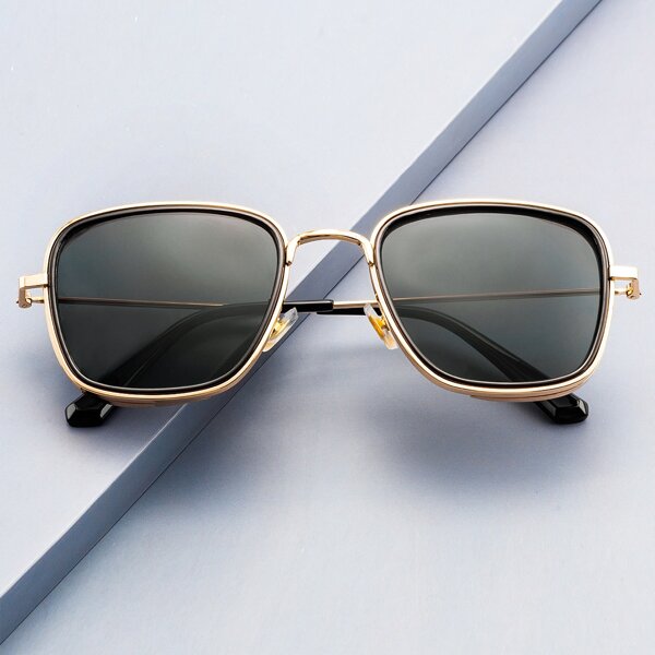 

Men Metal Frame Sunglasses, Black