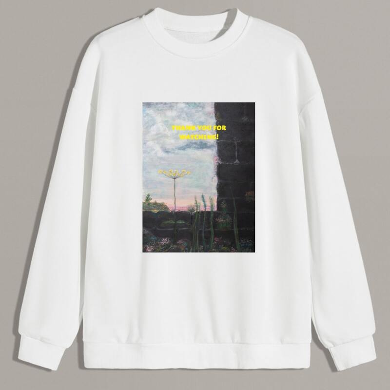 Guys Slogan Garphic Sweatshirt, White