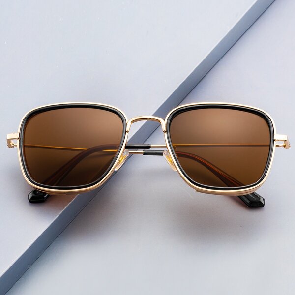 

Men Metal Frame Sunglasses, Brown