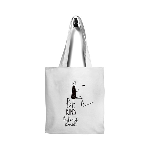 

Figure Graphic Shopper Bag, White