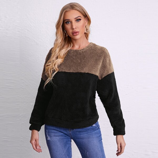 

Two Tone Teddy Pullover, Multicolor