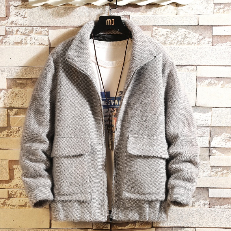 

Guys Flap Pocket Zip Up Overcoat, Grey