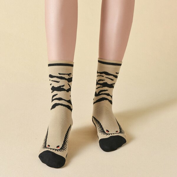 

Color Block Socks, Khaki