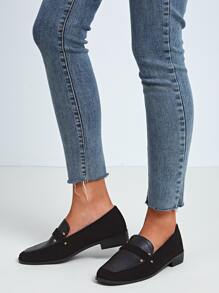 Studded Decor PU Panel Loafers