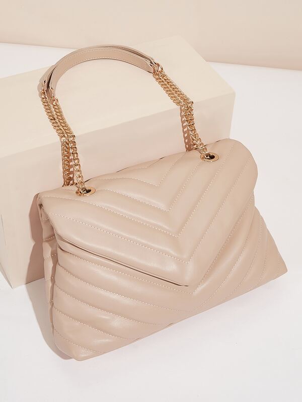 SHEIN Chevron Flap Shoulder Bag SHEIN USA