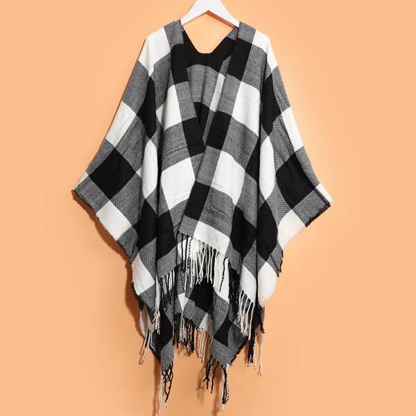 

Plaid Pattern Shawl Scarf, Multicolor
