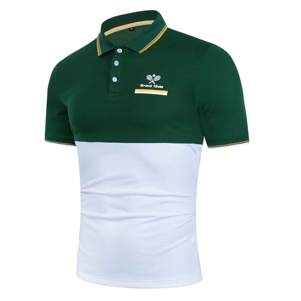 

Men Two Tone Letter Graphic Polo Shirt, Multicolor