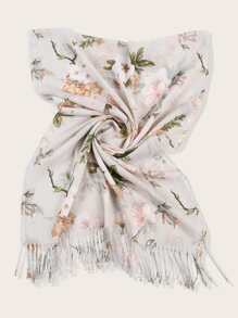 印花流蘇圍巾 - 彩色 - 查看 2