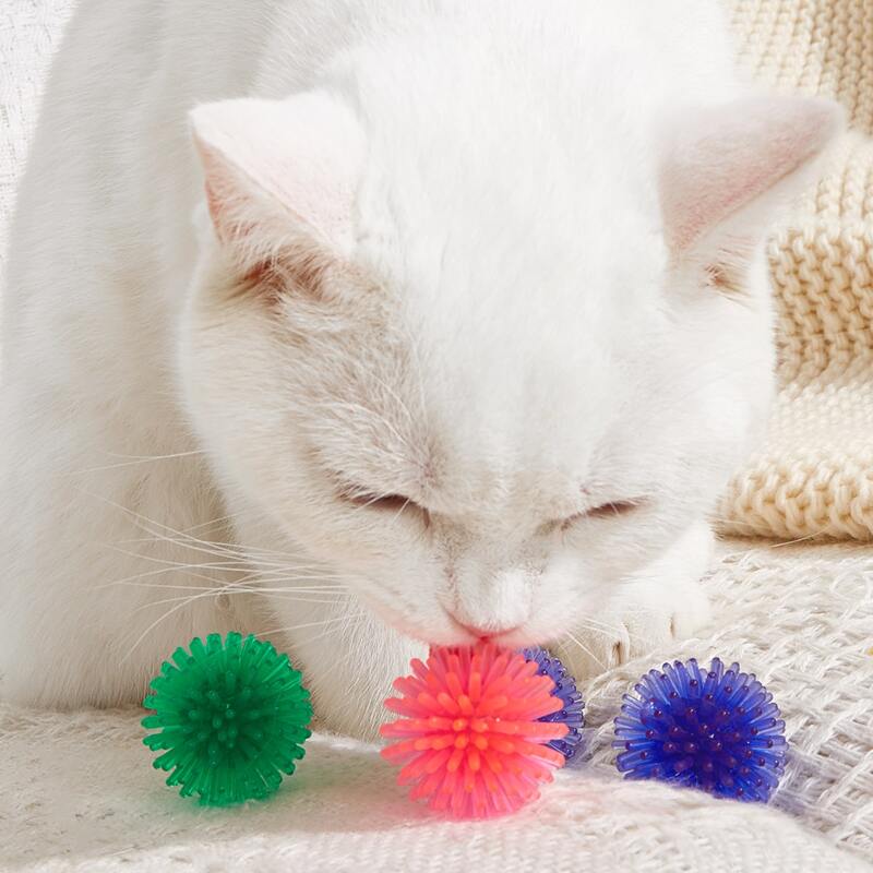 

4pcs Random Color Cat Ball Chew Toy, Multicolor