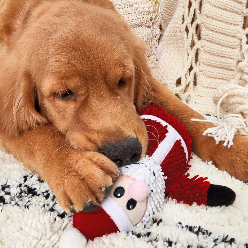 

Christmas Santa Design Plush Dog Sound Toy, Red